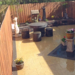 Patio, shrub beds, water feature - Portadown